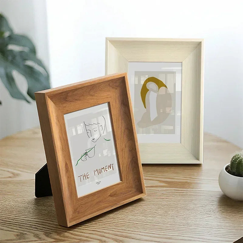 cadre photo vintage élégant en bois pour décoration murale et de table