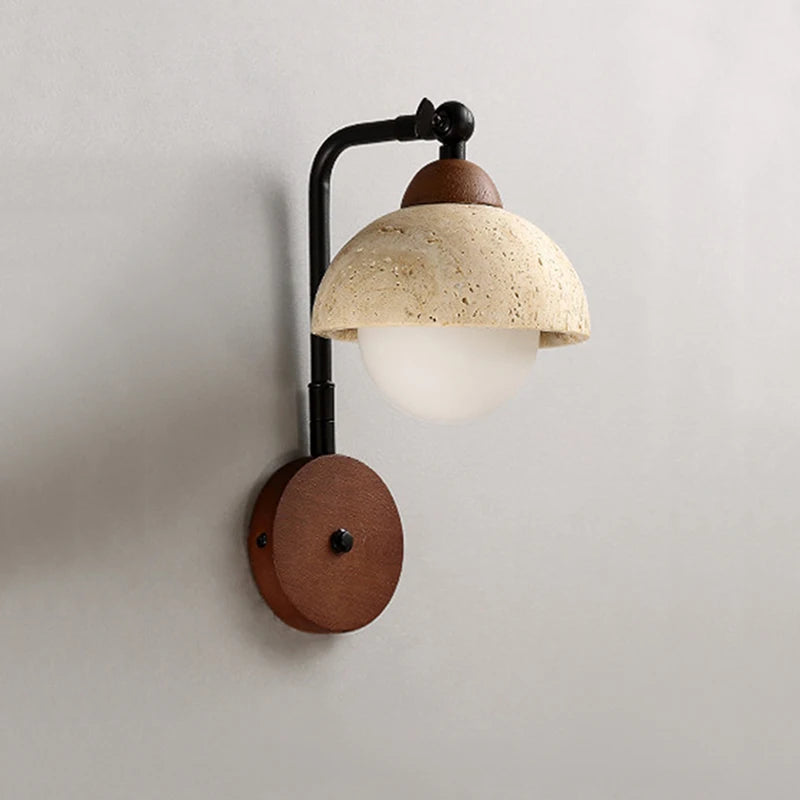 Applique murale LED en travertin jaune chaud japonais - vue 5 sur 6