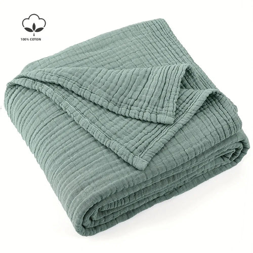Plaid coton mousseline 6 couches leger style boheme