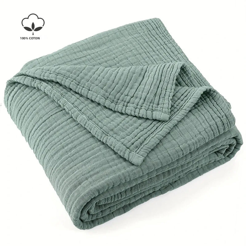 Plaid coton mousseline 6 couches leger style boheme