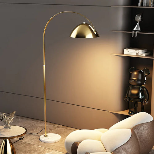 lampadaire led minimaliste en métal et marbre