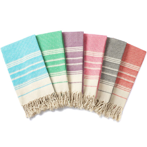 serviette de plage turque coton motif losanges jacquard
