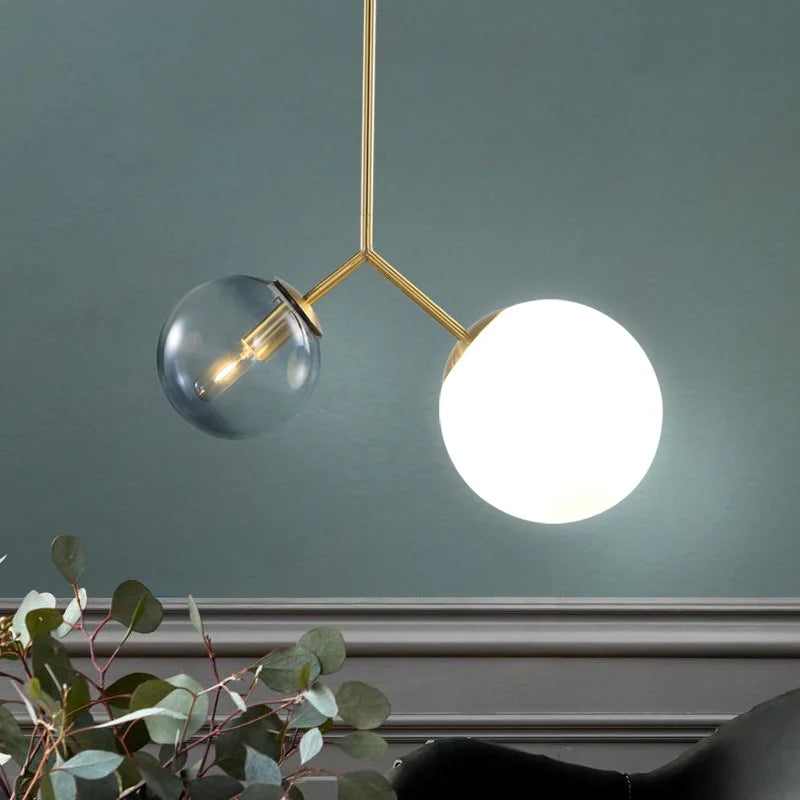 Lustre en boule de verre à haricots magiques - vue 4 sur 8
