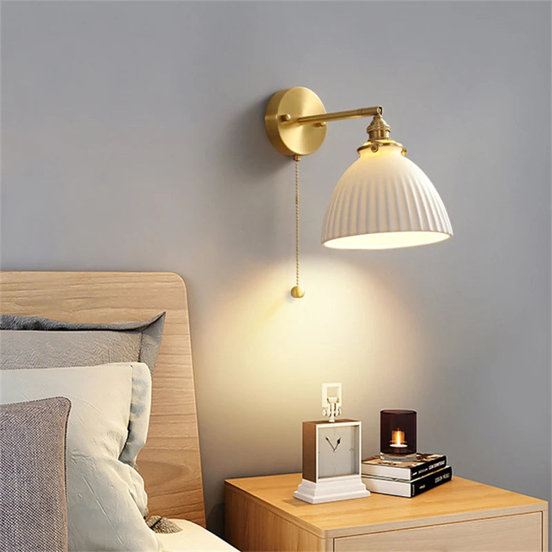 applique murale led en céramique décoration nordique réglable - vue 4 sur 15