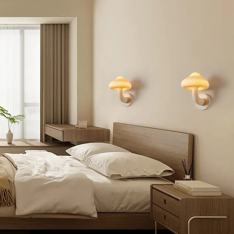 applique murale champignon style crème design nordique intérieur extérieur - vue 4 sur 5
