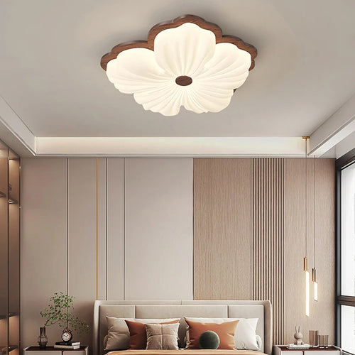 plafonnier moderne à fleurs en bois pour décoration intérieure