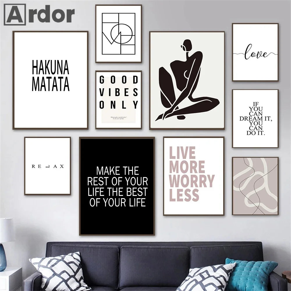citations nordiques motivantes peinture sur toile art mural décoratif - vue 3 sur 7