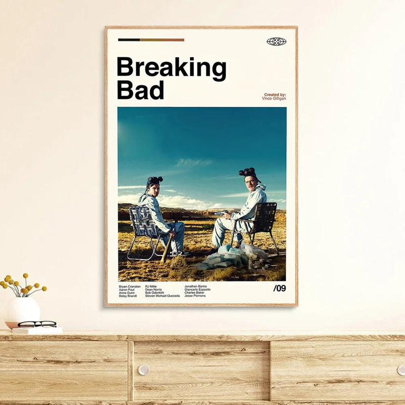 art mural vintage breaking bad avec walter white