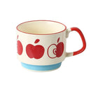 Ensemble tasses japonaises motifs floraux style retro ceramique