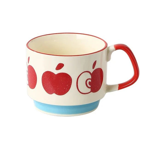 Ensemble tasses japonaises motifs floraux style retro ceramique