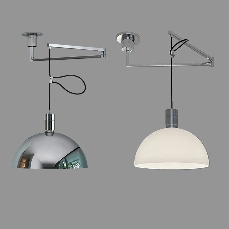 Suspension télescopiques modernes pliantes en métal salle à manger cuisine barre d'étude rotatif décor à la maison éclairage E27