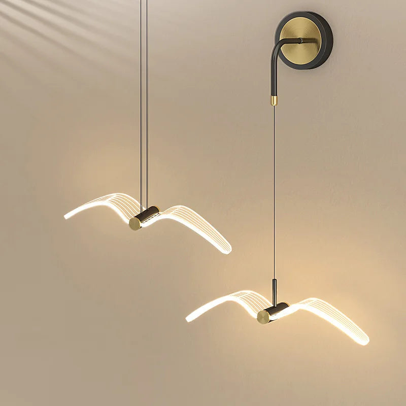 applique murale led créative mouette nordique éclairage allée