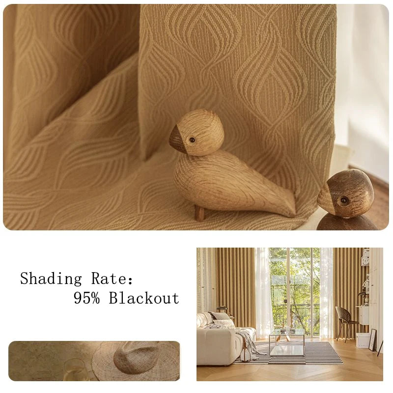 Rideau occultant chenille epais style moderne pour chambre - vue 9 sur 10