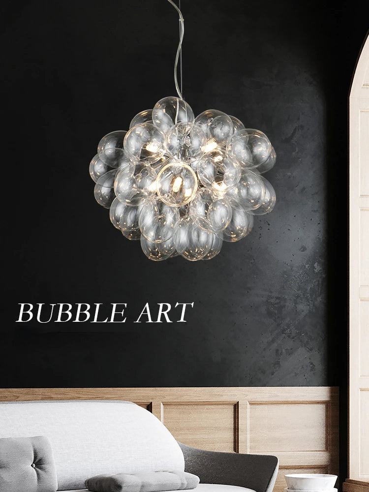 SANDYHA lustre à bulles de verre de luxe nordique salle à manger salon chambre Restaurant décor intérieur ballon luminaire suspendu - vue 5 sur 11