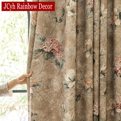 Rideau occultant floral style chinois traditionnel salon chambre