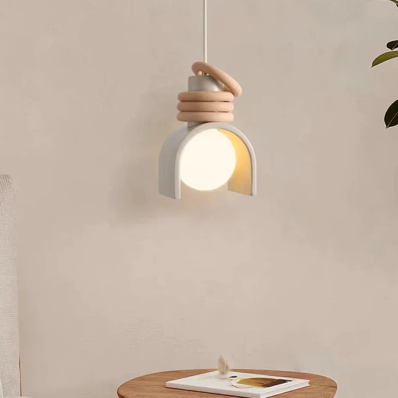 suspension LED créative résine cordon réglable - vue 4 sur 8