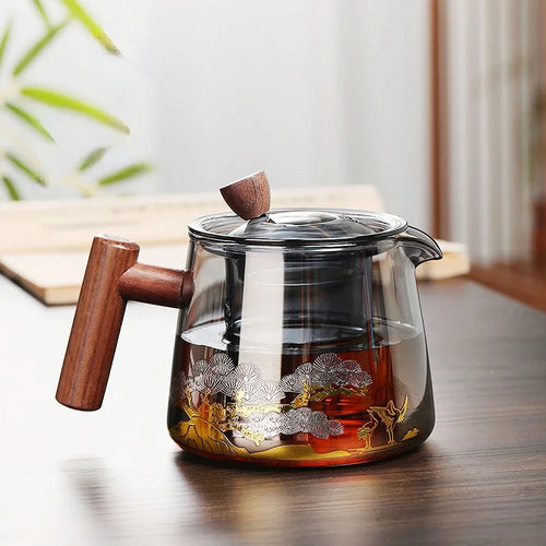 Théière japonaise en verre résistant chaleur style gaiwan
