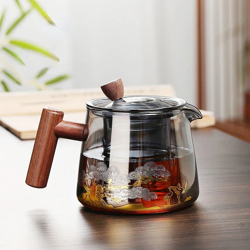 Théière japonaise en verre résistant chaleur style gaiwan - vue 2 sur 6