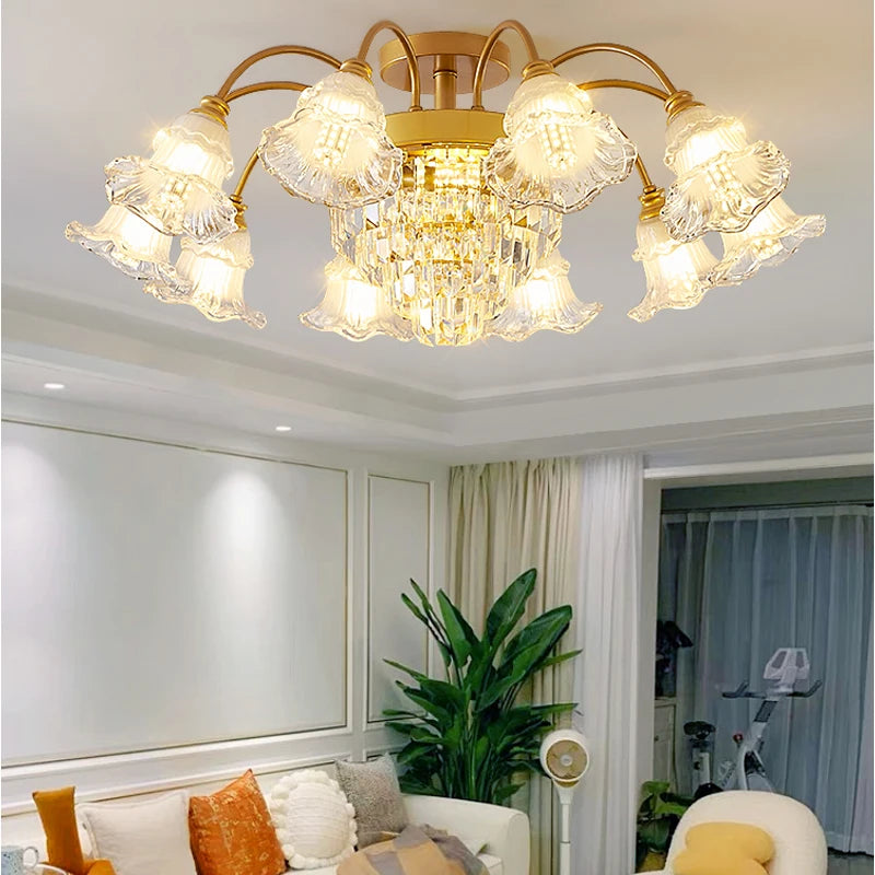 lustre rétro en cristal pour décoration intérieure élégante - vue 3 sur 18