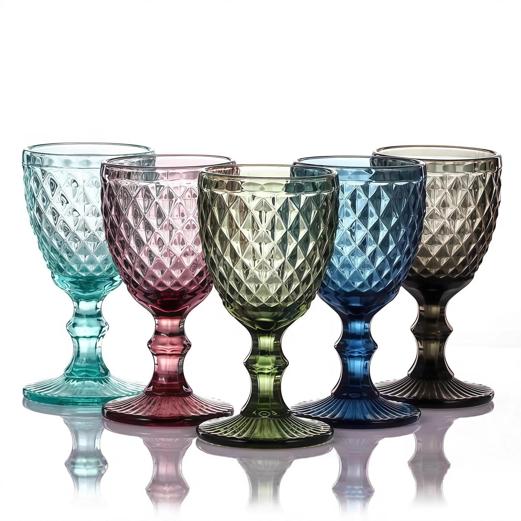 Verre vin relief style rétro verre épais - vue 4 sur 6