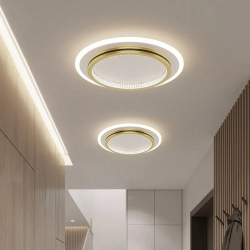 Plafond moderne à LEDs lumières pour l'entrée de la maison luminaires d'intérieur avec abat-jour en cristal lumières rondes carrées Luminaria