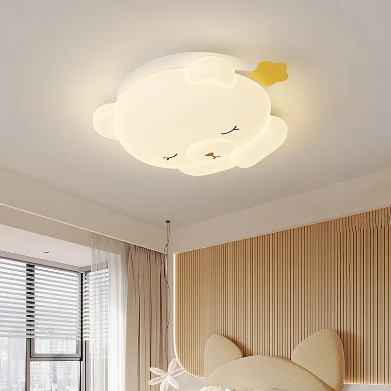 Mignon bonnet de nuit ours lampe chambre d'enfants plafonniers romantique chaud chambre de bébé garçon fille chambre plafonniers dessin animé chambre décor - vue 4 sur 9