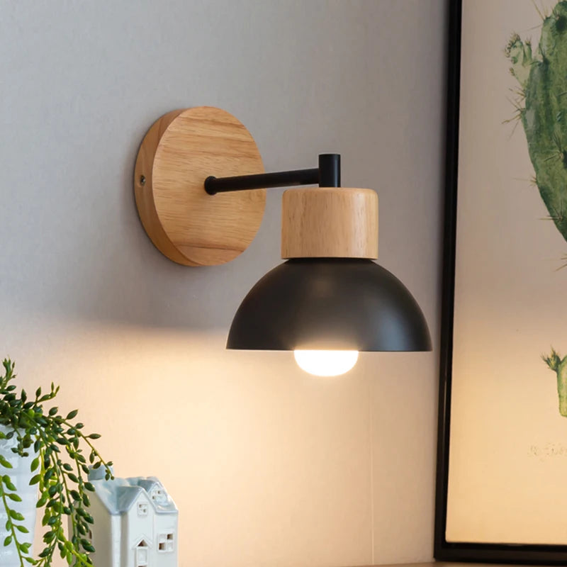 applique murale moderne en bois et fer pour intérieur - vue 11 sur 14