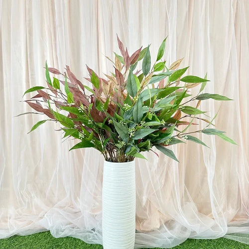 feuille d eucalyptus artificielle en soie pour décoration intérieure