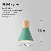 Suspension LED nordique en aluminium Macaron