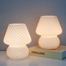 Lampe led verre veilleuse rayée champignon