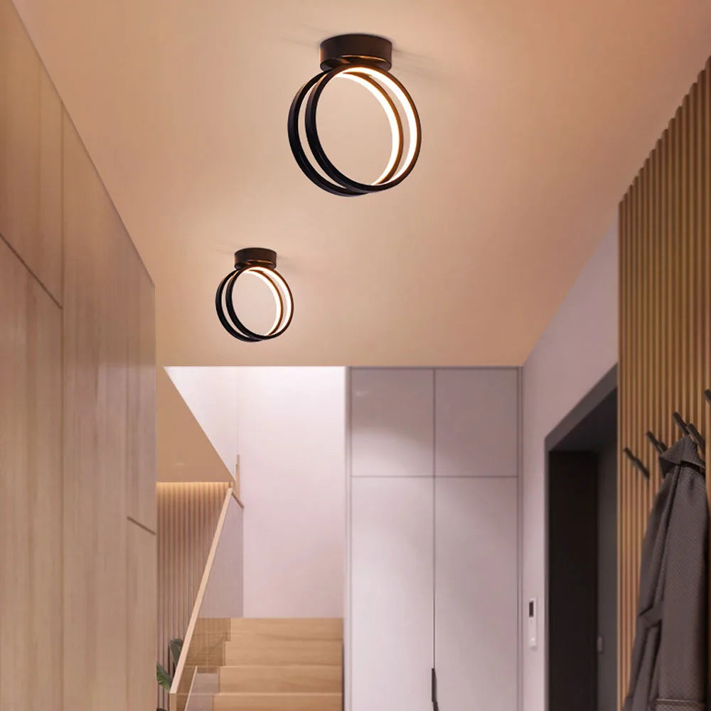 Plafonnier rond intérieur éclairage LED décor - vue 5 sur 8