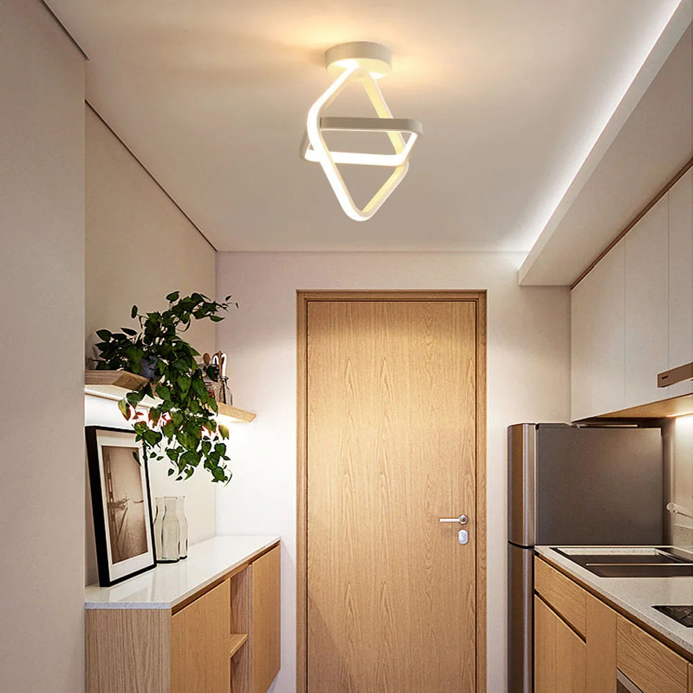 plafonnier led moderne nordique blanc/noir - vue 7 sur 8