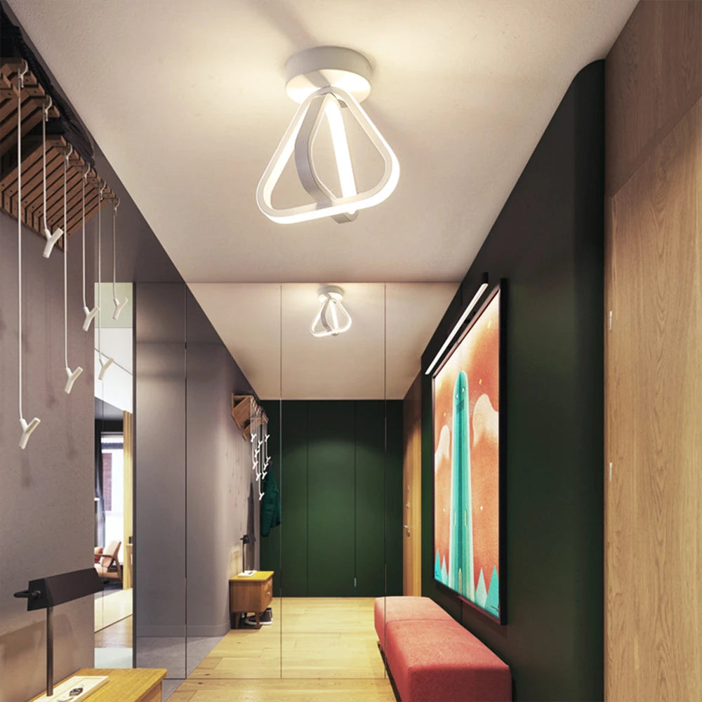 plafonnier led moderne triangle éclairage intérieur lustre - vue 5 sur 8