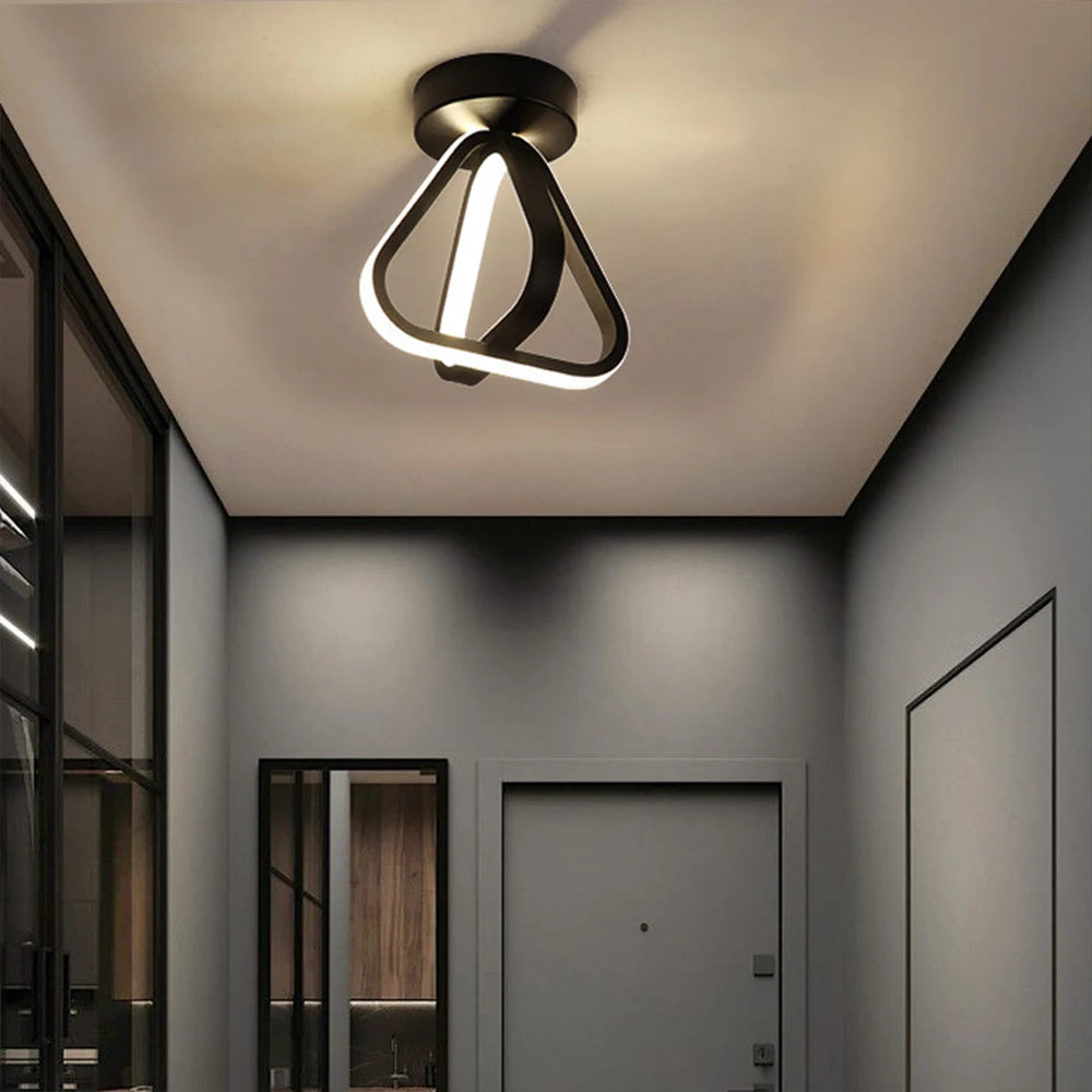 plafonnier led moderne triangle éclairage intérieur lustre - vue 4 sur 8