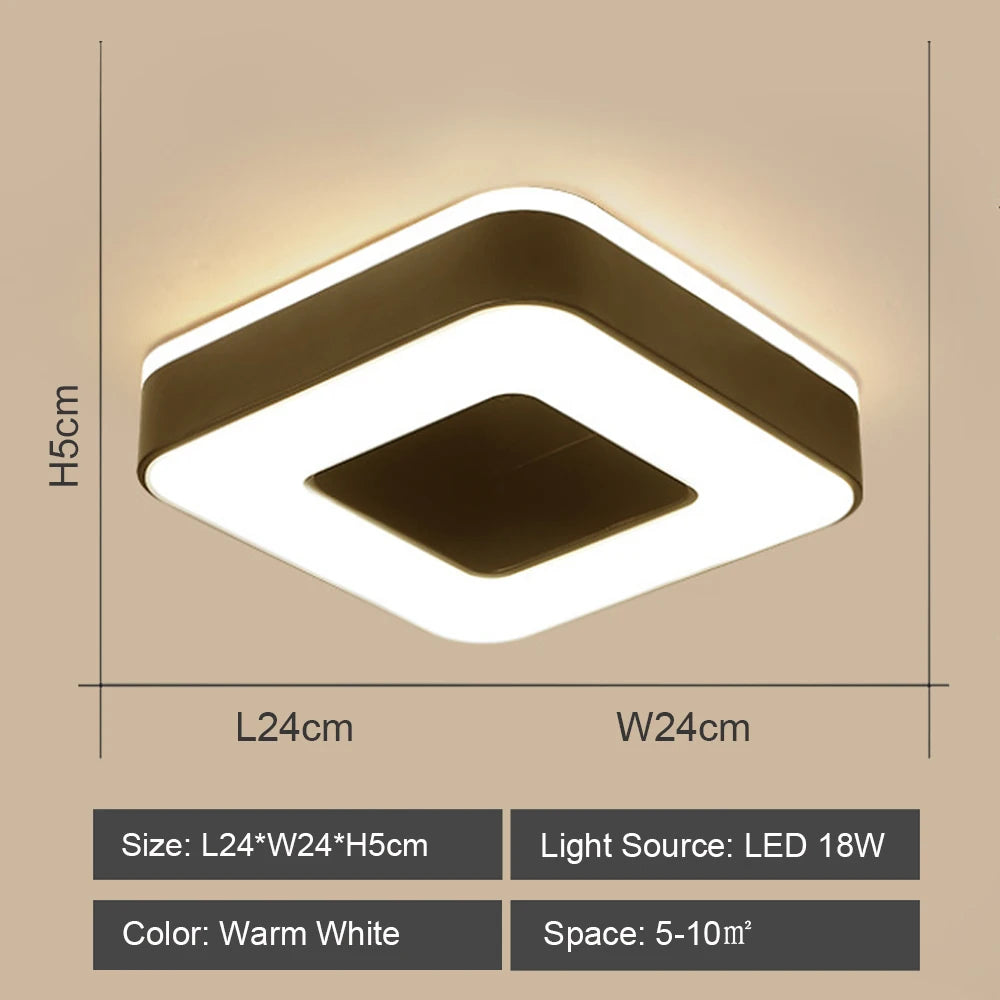 plafonnier led moderne allée intérieur surface décoratif chambre salon couloir balcon - vue 7 sur 7