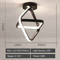 plafonnier led moderne nordique blanc/noir