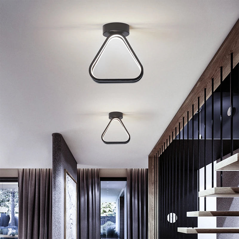 lampe de plafond led moderne triangle éclairage intérieur nordique