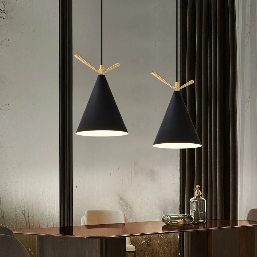 lustre LED rétro suspendu cuisine - vue 5 sur 8