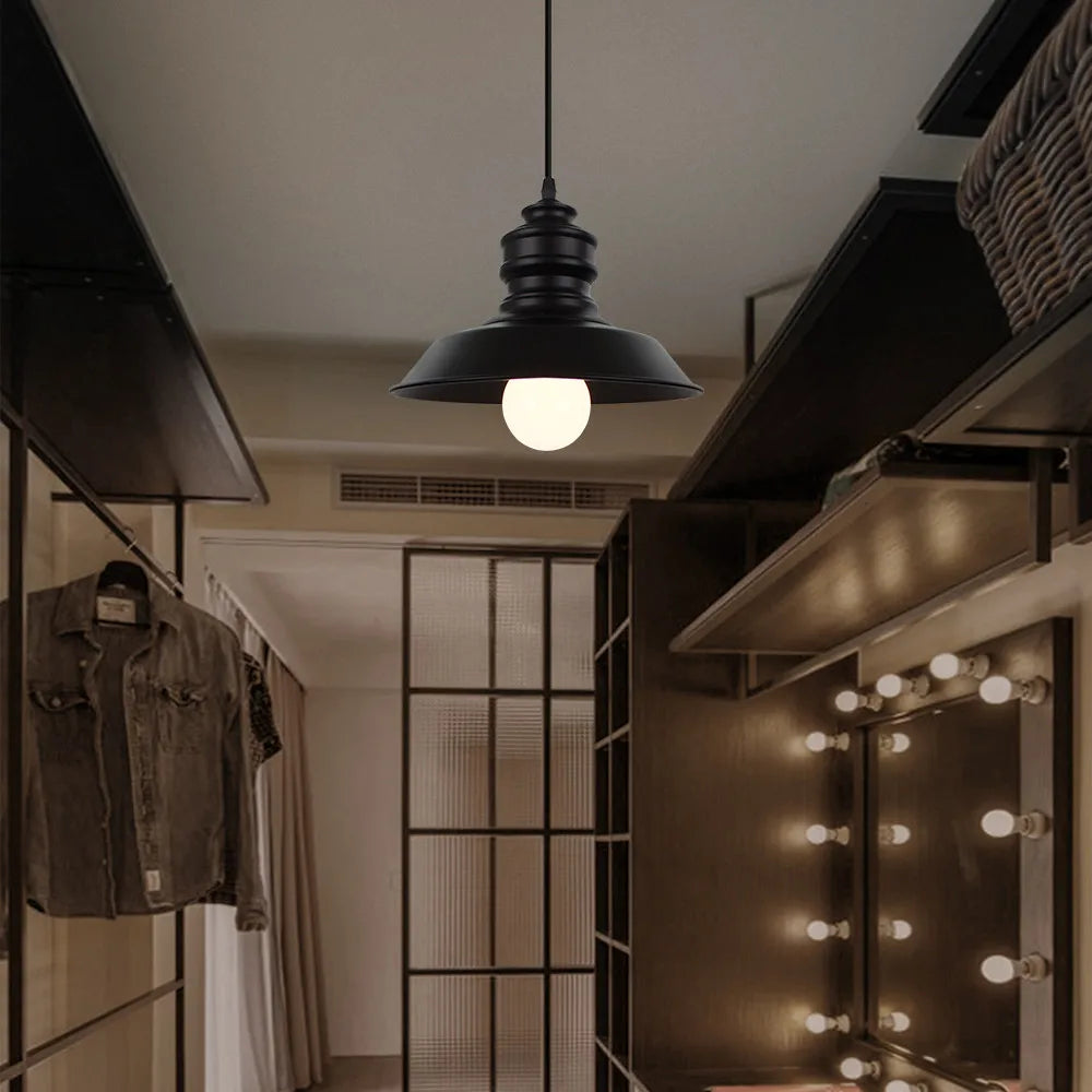 lampe led suspendue rétro en fer décoratif d'intérieur idéal loft - vue 7 sur 7