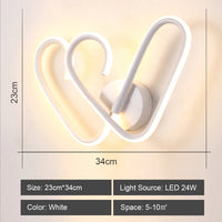Applique murale noire/blanche led minimaliste moderne
