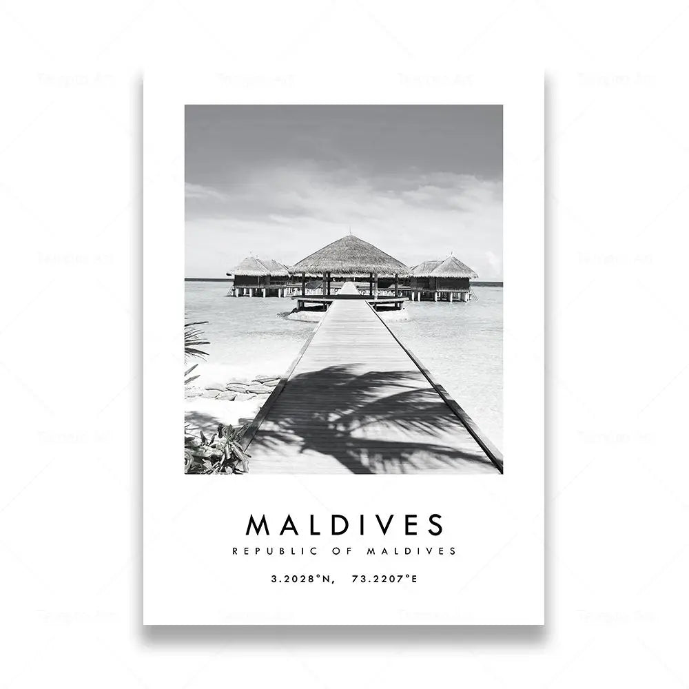 affiche de photographie de voyage en noir et blanc de rome et las vegas