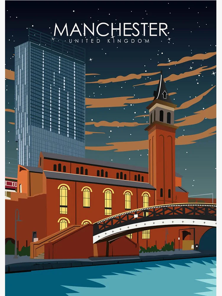 Affiche de voyage artistique des villes célèbres pour décoration intérieure