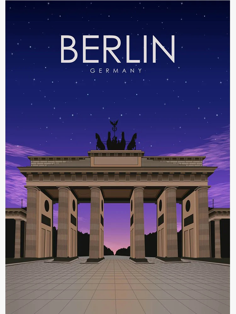 affiche de voyage artistique des villes du monde