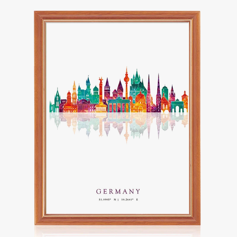 affiches art mural skylines paris londres new york madrid
