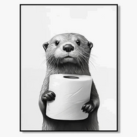 affiches d'art noir et blanc animaux mignons décoration murale