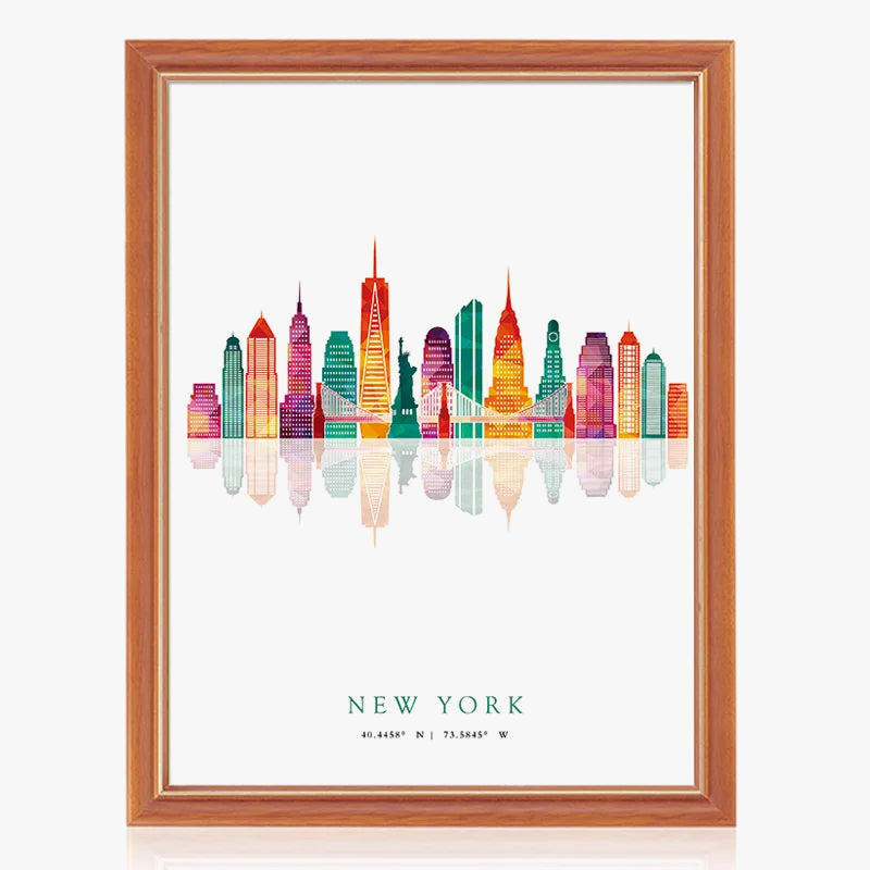affiches skyline paris londres new york madrid art mural décoratif