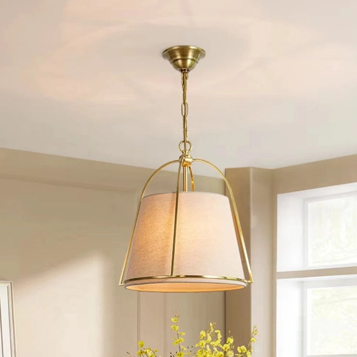 Lustre Américain Simple en tissu et métal style minimaliste
