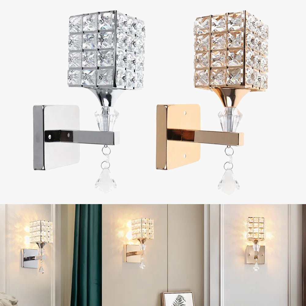 applique led moderne cristal intérieur salon chambre table chevet