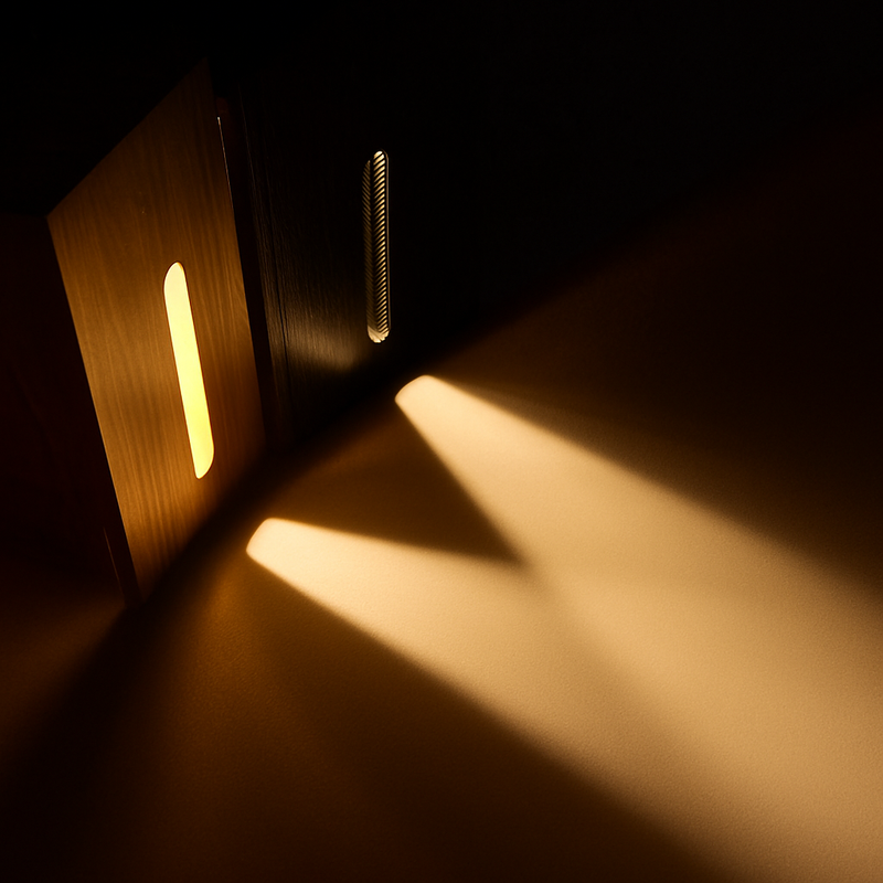 Applique murale avec capteur pir et veilleuse intégrée en aluminium