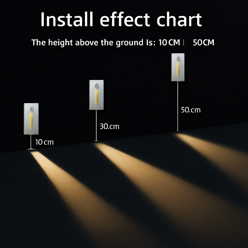Applique murale avec capteur pir et veilleuse intégrée en aluminium